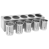 Cutlery Holder 5 Grids Rectangular Stainless Steel 51228