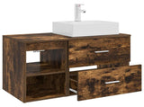 Bathroom Furniture Set 2 pcs Smoked Oak Engineered Wood 3403892