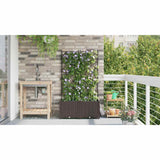 Garden Planter 2 pcs Brown 80 x 40 x 142 cm PP 42002828