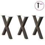 Dining Table Legs X-Shaped 3 pcs Natural Steel 70x cm Steel 4012991