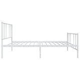 Metal Bed Frame without Mattress with Footboard White 100x200cm 352542