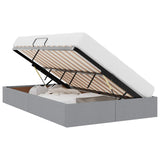 Storage Bed with Mattress Light Grey 120 x 200 cm Fabric 3369998