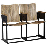 2-Seater Bench Solid Mango Wood and Steel 244954