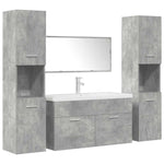 ZNTS 5 Piece Bathroom Furniture Set Concrete Grey Engineered Wood 3324906