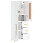 Highboard White 69.5x34x180 cm Engineered Wood 3199929