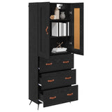Highboard Black Oak 69.5 x 34 x 180 cm Engineered Wood 3416252