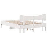 Bed Frame without Mattress White 150x200 cm King Size Solid Wood Pine 3328230