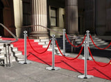 3 Piece VIP Queue Barrier Set Stainless Steel Silver 145731