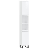 ZNTS 3 Piece Bathroom Furniture Set High Gloss White Engineered Wood 3190285