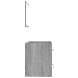 Bathroom Cabinet with Mirror Grey Sonoma 41x38.5x48 cm Engineered Wood 820470