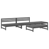 4 Piece Garden Lounge Set Grey Solid Wood Pine 3186594