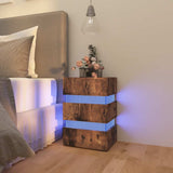 LED Bedside Cabinet Smoked Oak 45x35x67 cm Engineered Wood 326848