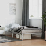 Metal Bed Frame without Mattress with Headboard White 107x203cm 373834