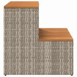 Hot Tub Step Light Grey 50x50x50,5 cm Poly Rattan and Solid Acacia 4103943