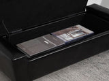 PU Leather Storage Ottoman Bench Storage Chest Tufted Ottoman Cube w/ Flipping Top 92L x 40W x 40H T3398P328175