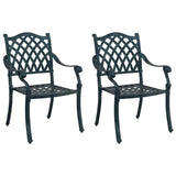 Garden Chair 2 pcs Green 56 x 55 x 92.5cm Aluminium 42002377