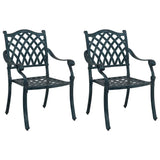 Garden Chair 2 pcs Green 55 x 56.5 x 91cm Aluminium 42002377