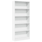 Bookcase White 80x24x176 cm Engineered Wood 857853