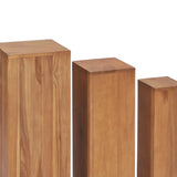 3 Piece Plant Stand Set Solid Teak Wood 286278