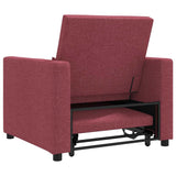 Pull out Sofa Bed Single Wine red 90 x 165 x 87 cm Fabric 42002687