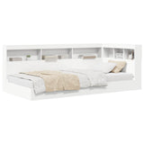 Bookcase Bed with Headboard White 90 x 190 cm Engineered wood 3335749