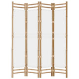 Folding 4-Panel Room Divider 160 cm Bamboo and Canvas 350624