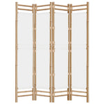 Folding 4-Panel Room Divider 160 cm Bamboo and Canvas 350624