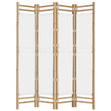 Folding 4-Panel Room Divider 160 cm Bamboo and Canvas 350624