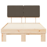 Bed Frame with Upholstered Headboard Taupe 120 x 200 cm 877492