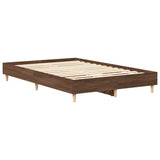 Bed Frame No Mattress Brown Oak 135x190 cm Double Engineered Wood 861072