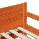 Bed Frame with Headboard Wax Brown 80 x 200 cm Engineered Wood 877211