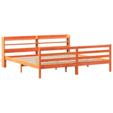Bed Frame without Mattress Wax Brown 200x200 cm Solid Wood Pine 3306667