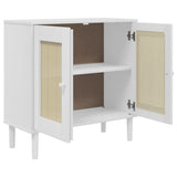 Sideboard SENJA Rattan Look White 80x35x80 cm Solid Wood Pine 358032