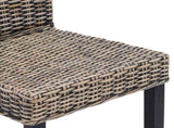 Dining Chair 2 pcs Solid Mahogany Wood Black Wash 42012421
