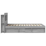 Bed Frame with Storage Grey Sonoma 80 x 200 cm Engineered Wood 3433433