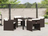 Garden Dining Set 5 pcs Brown Poly Rattan 3380697