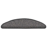 Stair Mats 15 pcs 56x17x3 cm Beige and Grey Half Round 326894