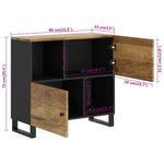 Sideboard with 2 Doors 80x33x75 cm Solid Wood Mango 352924
