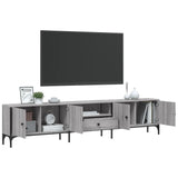 TV Cabinet with Drawer Grey Sonoma 200x25x44 cm Engineered Wood 838991