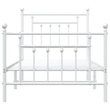 Metal Bed Frame without Mattress with Footboard White 80x200cm 353595