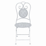 3 Piece Bistro Set Steel Greyish White 43150