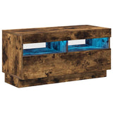 TV Cabinet with LED Lights Smoked Oak 80x35x40 cm 815723
