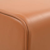 Bench 40 x 30 x 45 cm Real Leather Brown 42042097