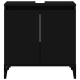 Sink Cabinet Black 58x33x60 cm Engineered Wood 821261