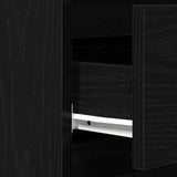 Sideboard with Drawer Black Oak 60 x 35 x 70 cm Engineered Wood 863497