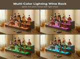 LED Lighted Liquor Bottle Display Shelf, 37 Inch Bar Display Shelf, DIY Illuminated Bottle Shelf T3272P475049