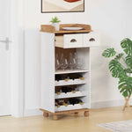 Wine Cabinet ASKIM White 57 x 37 x 114 cm Solid pine wood 4105444