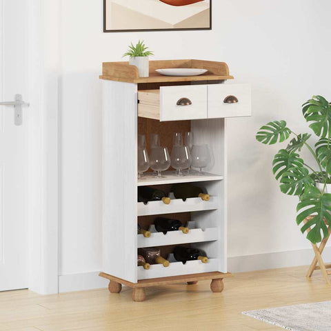 Wine Cabinet ASKIM White 57 x 37 x 114 cm Solid pine wood 4105444