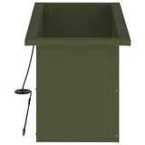 Garden Planter with LED Olive Green 30 x 60 x 30 cm Steel 8008090