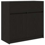 Sideboard with Drawer Black Oak 80x34x76 cm Engineered Wood 861536